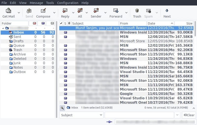 Claws Mail Interface