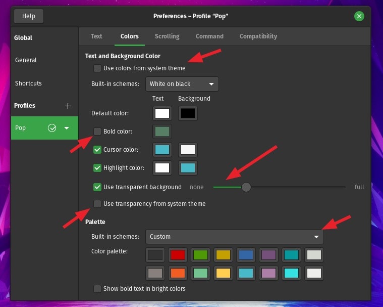 Terminal Color Customization
