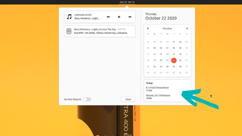 Ubuntu 20 10 Calendar Events