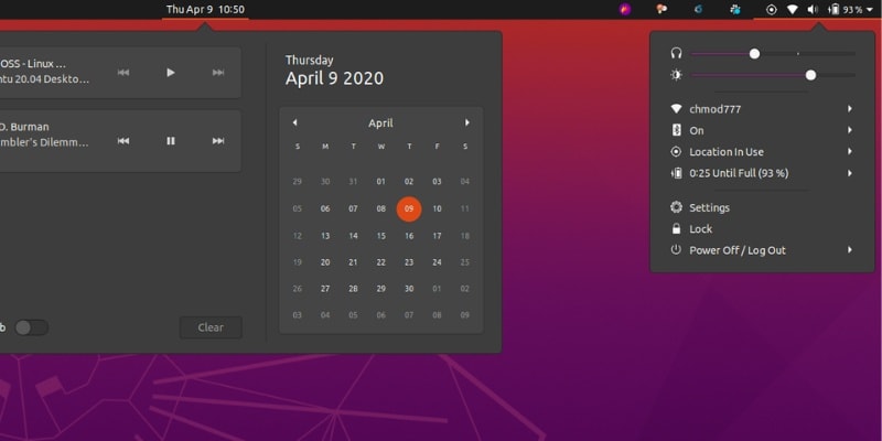 Yaru Dark Shell Theme Ubuntu