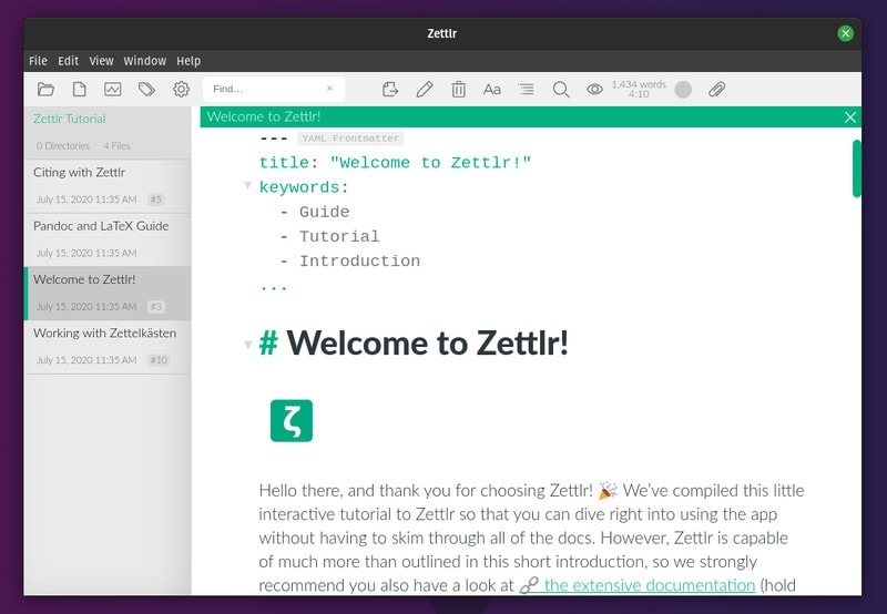 Zettlr Screenshot