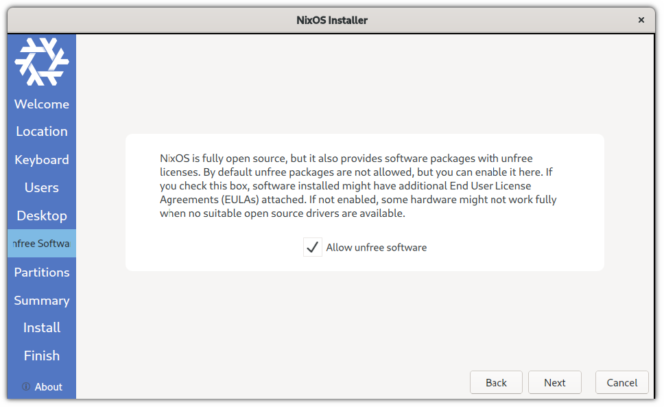 enable non-free package in NixOS