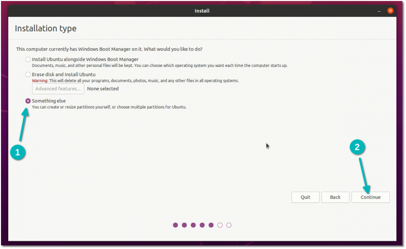 choose something else installing ubuntu