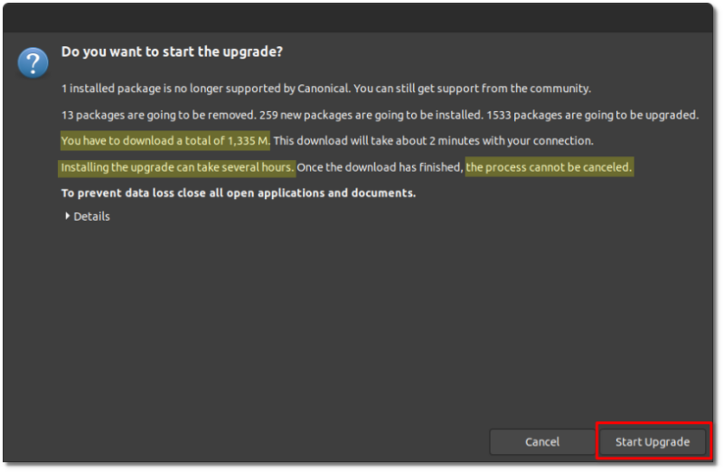 do you want to upgrade 1