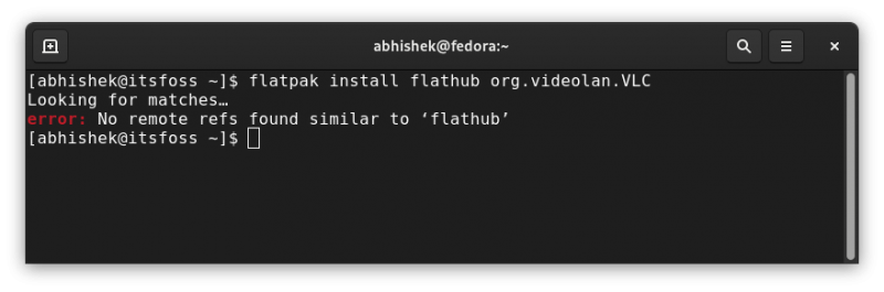 flatpak remote ref not found error