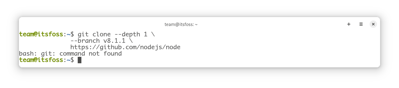 If git not installed on your system, it will throw an error