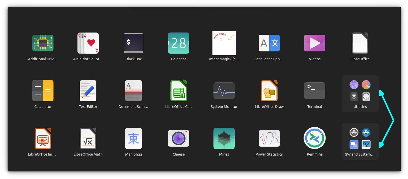 Grouping Applications into Folders