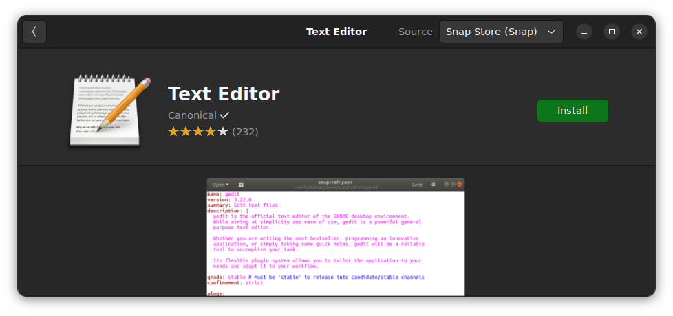 install gedit from ubuntu software center