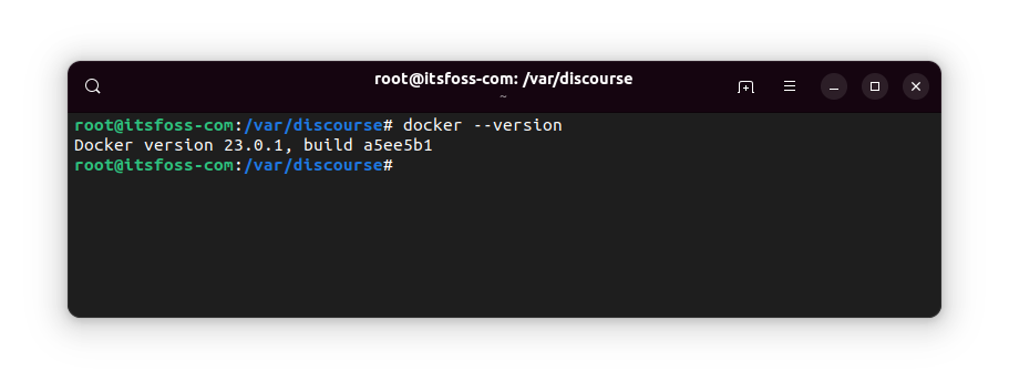 Installed Docker version