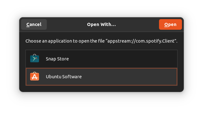 installing flatpak from web browser