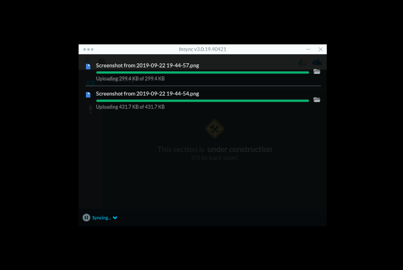 Insync 3 Progress Bar
