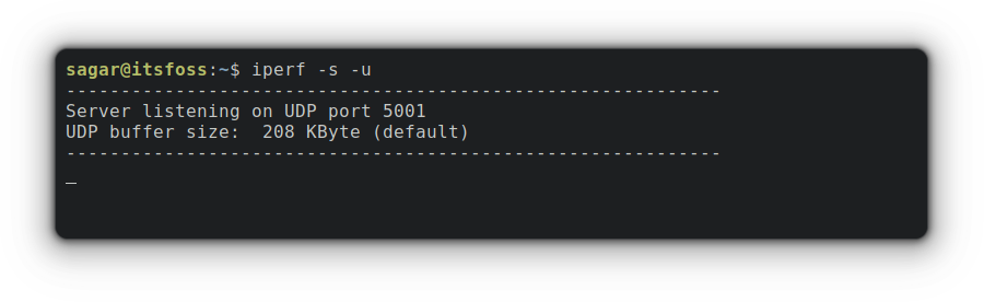 iperf s u