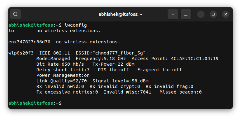 iwconfig