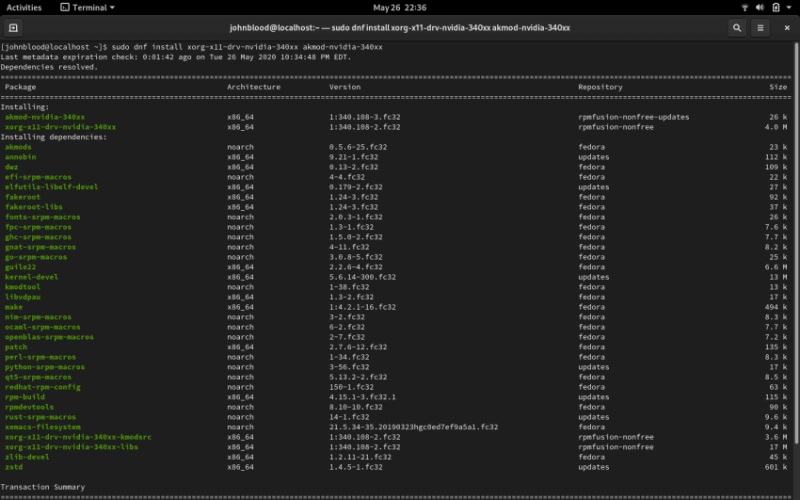 Nvidia terminal installation