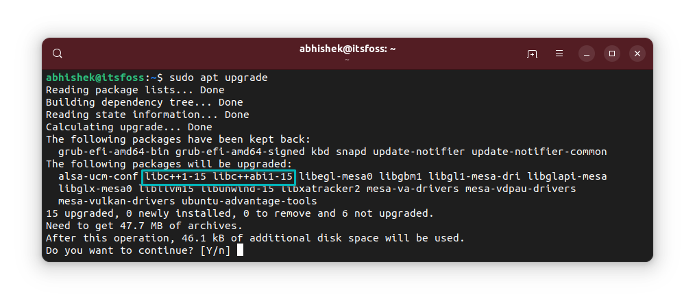 Packages that have been kept back earlier are now upgradeable