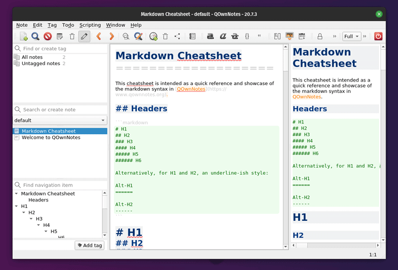 Qownnotes Screenshot