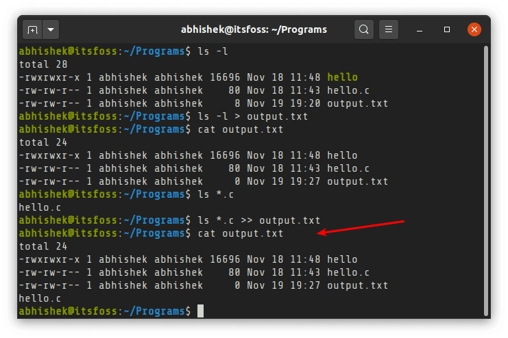 Redirecting Command Output To File