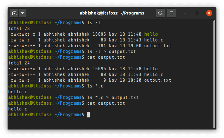 Redirecting Command Output To File In Linux