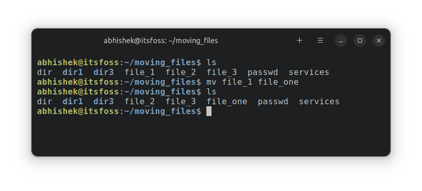 Rename files with mv command