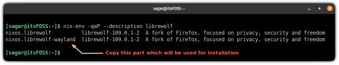 search packages in nixos using terminal