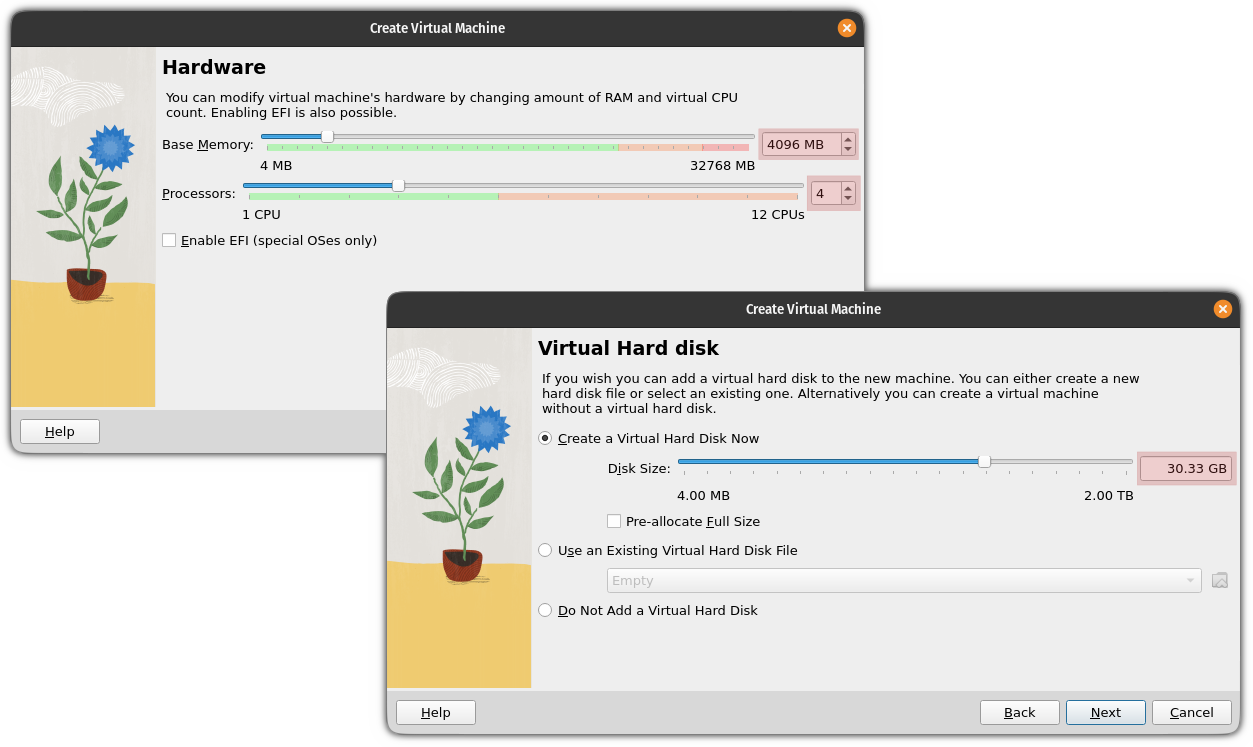 select hardware for NixOS VM