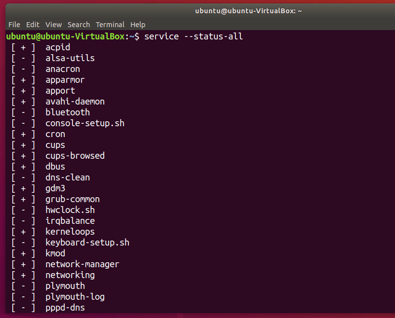 service --status-all