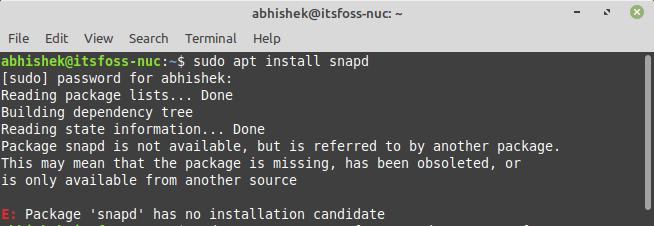 Snap Support Linux Mint 20