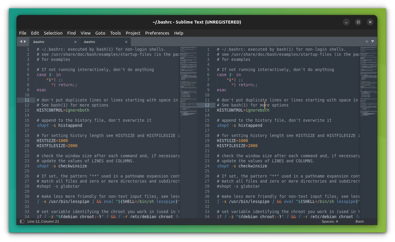 sublime text installed in ubuntu