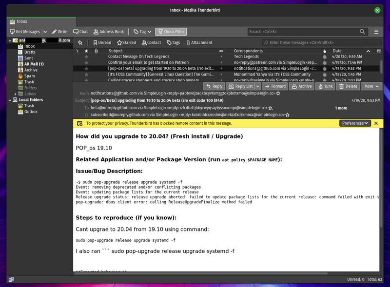 Thunderbird Screenshot