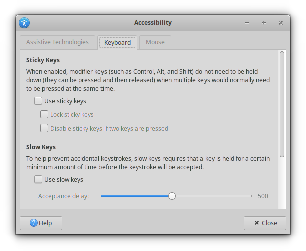 xfce accessibility